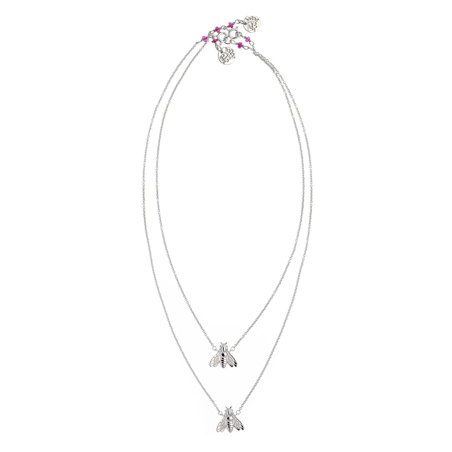 Lorella Tamberi Canal Bee Queen collier abeille zircons rouge