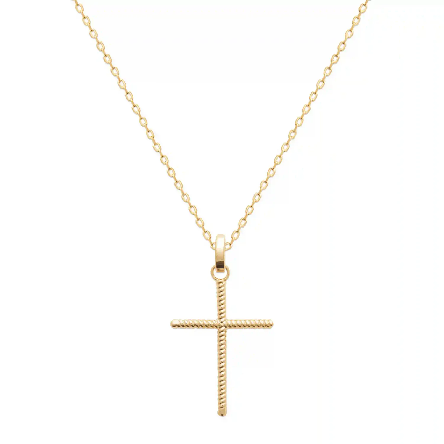 Oriana France Croix pendentif plaqué or nœud 18 carats