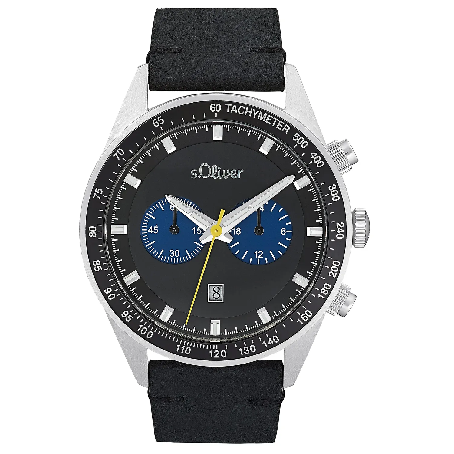 s.Oliver montre homme chronographe noir IP 5 bar
