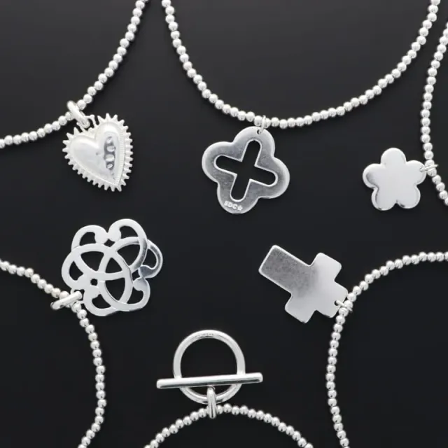 Secret de Cuir N°1430 collier perles PM argenté