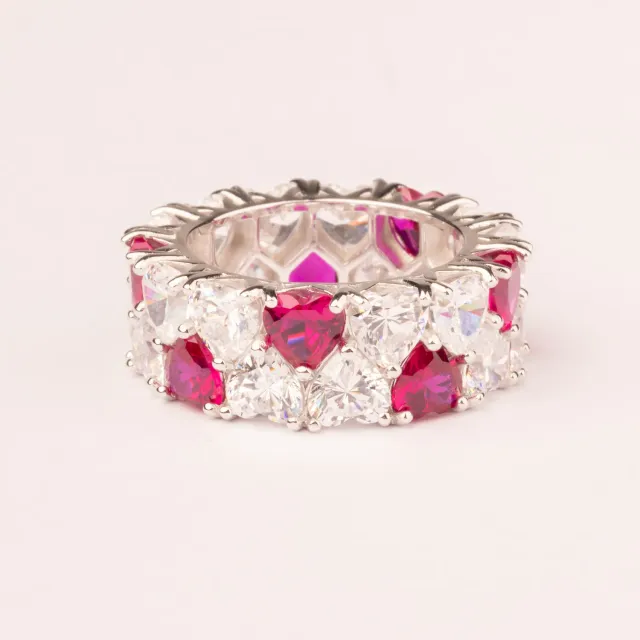 Ultima Edizione Double Cœurs bague large colorée