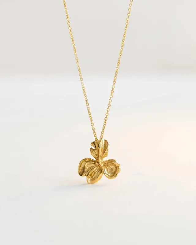 Elise Tsikis Némésis Silane collier fleur or jaune