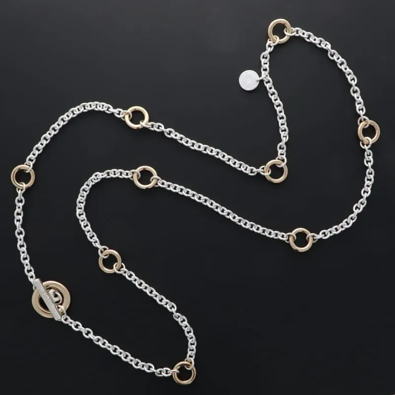 Secret de Cuir N°1640 sautoir bicolore plaqué argent
