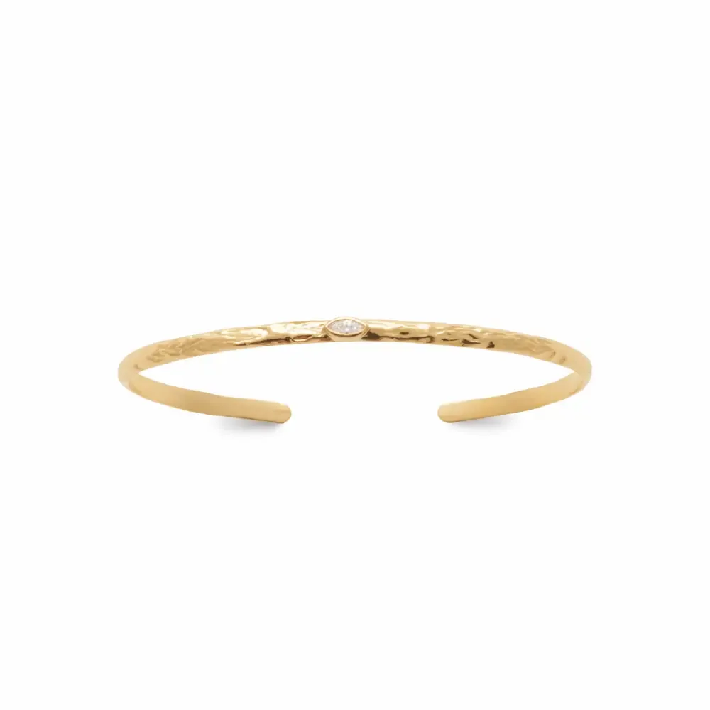 Oriana France bracelet jonc diamant losange plaqué or