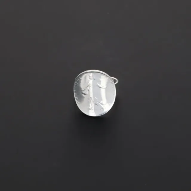 Secret de Cuir N°1103 bague semeuse plaqué argent réglable