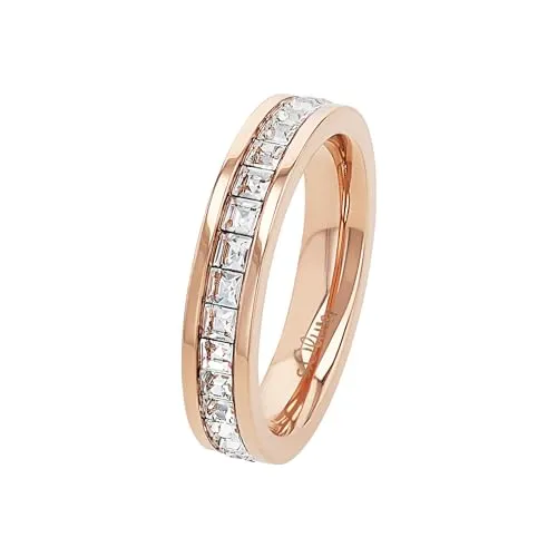 s.Oliver Bague Femme Acier Cristal Taille 52 Argentée