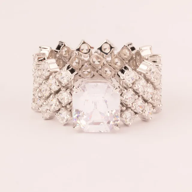 Ultima Edizione Fascia Alta bague large zircon blanc
