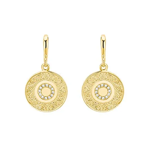 s.Oliver 2027624 boucles d'oreilles argent doré 3 cm