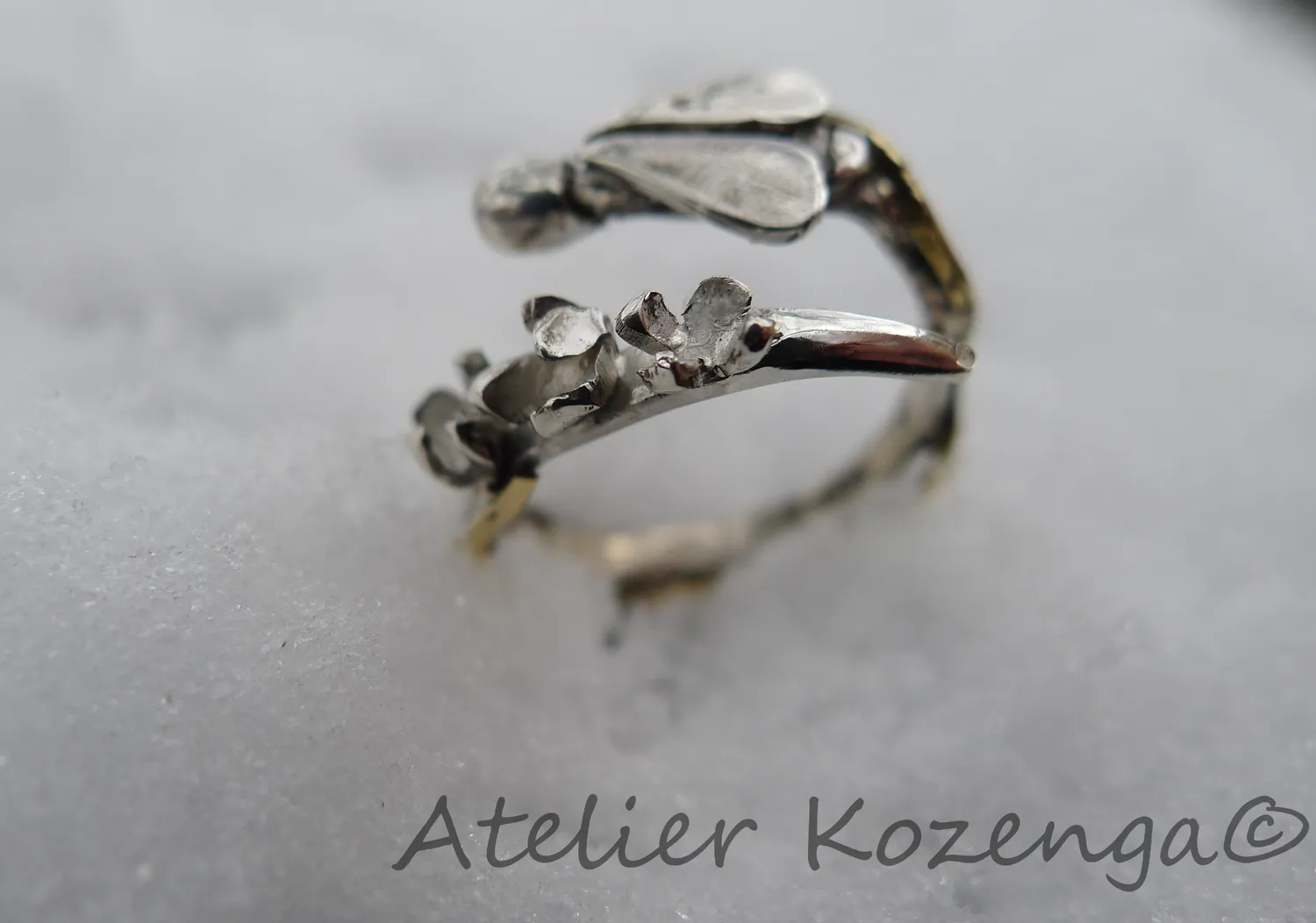 L'Atelier Kozenga Abeille bague argent laiton réglable