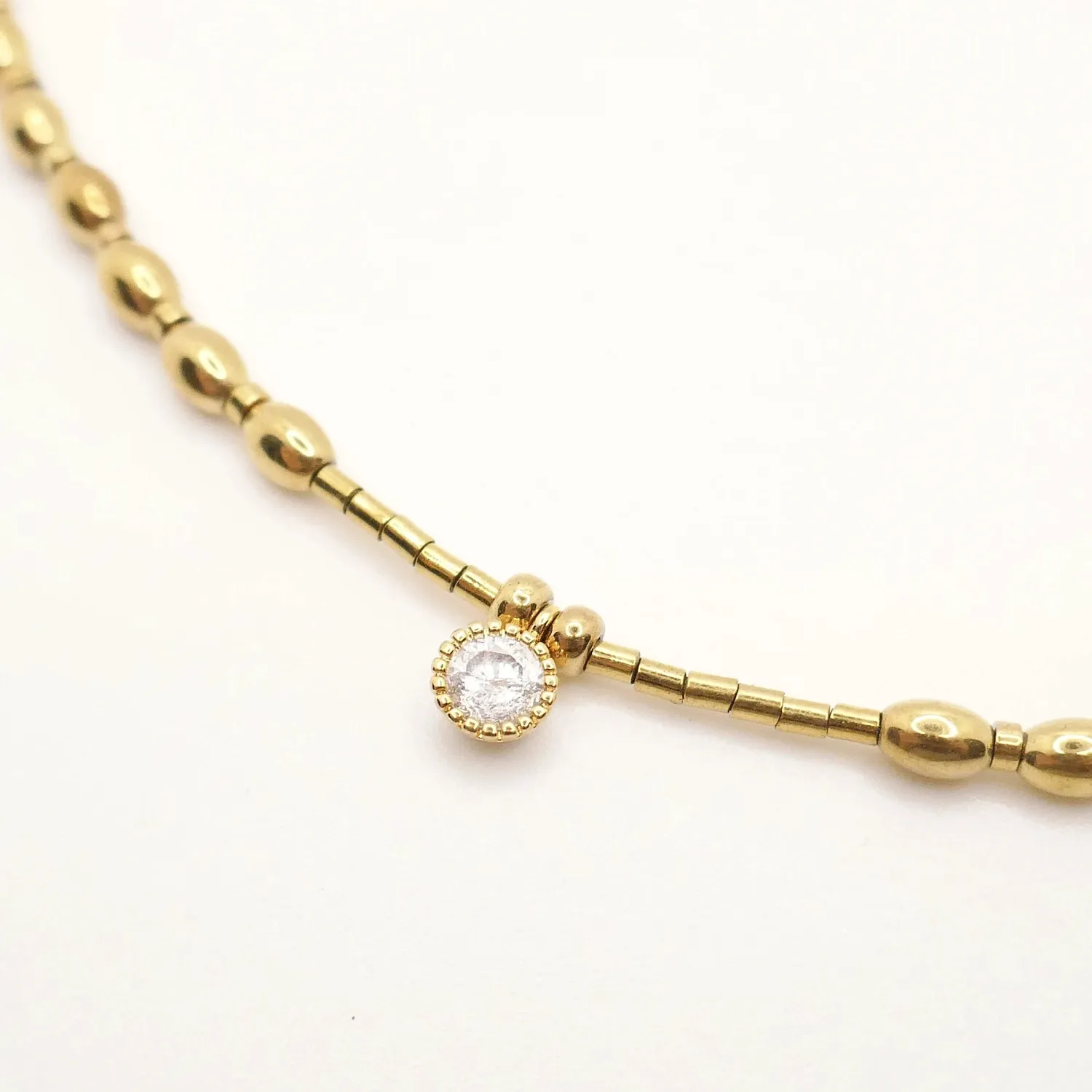 Cloralys Harper collier hématite gold zircon 36 cm