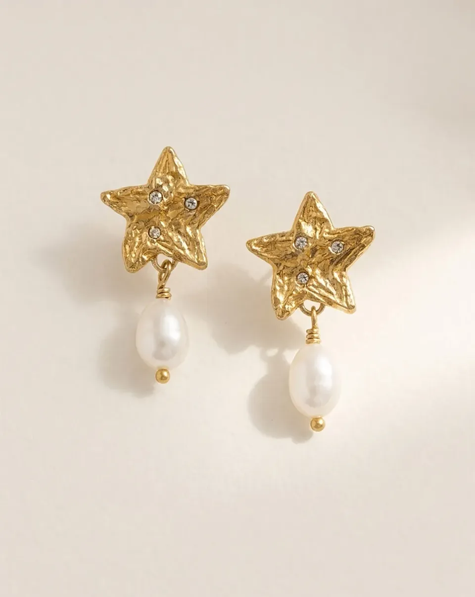 Elise Tsikis Cydide boucles d’oreilles perle étoile
