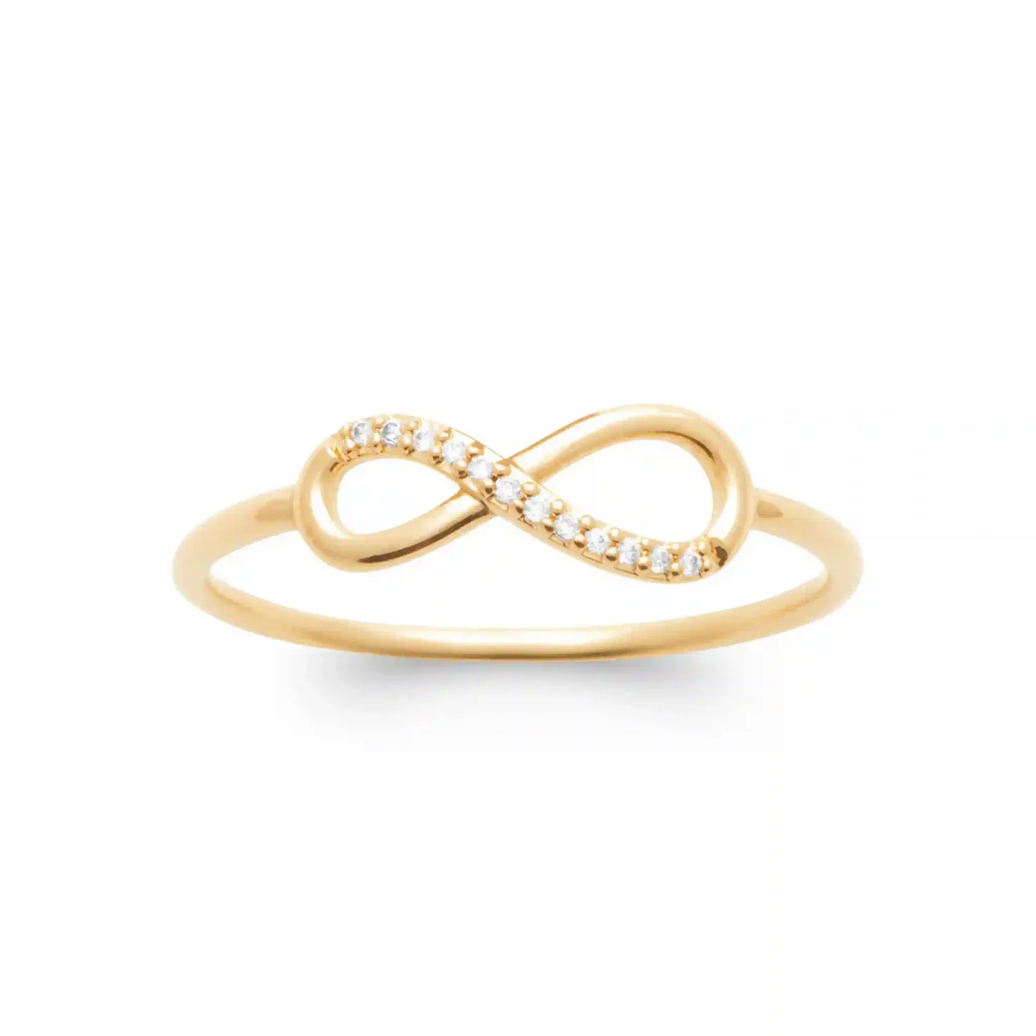 Oriana France infini bague plaqué or cristaux pavés