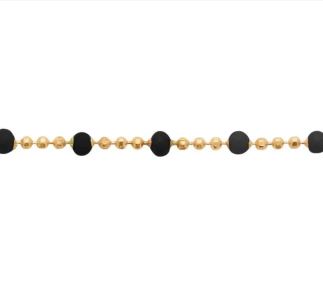 Oriana France bracelet perles laque noires plaqué or boules