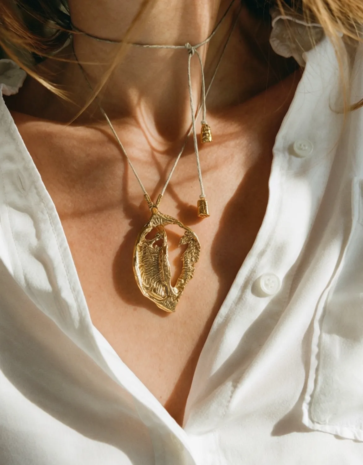 Elise Tsikis Metsovo collier coton 50 cm marin