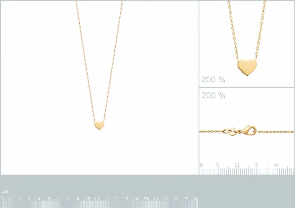 Oriana France petit coeur collier plaqué or hypoallergénique