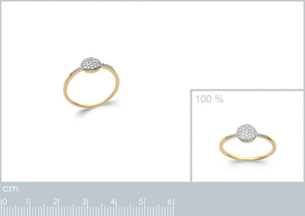 Oriana France Lumia bague pastille plaqué or pierres