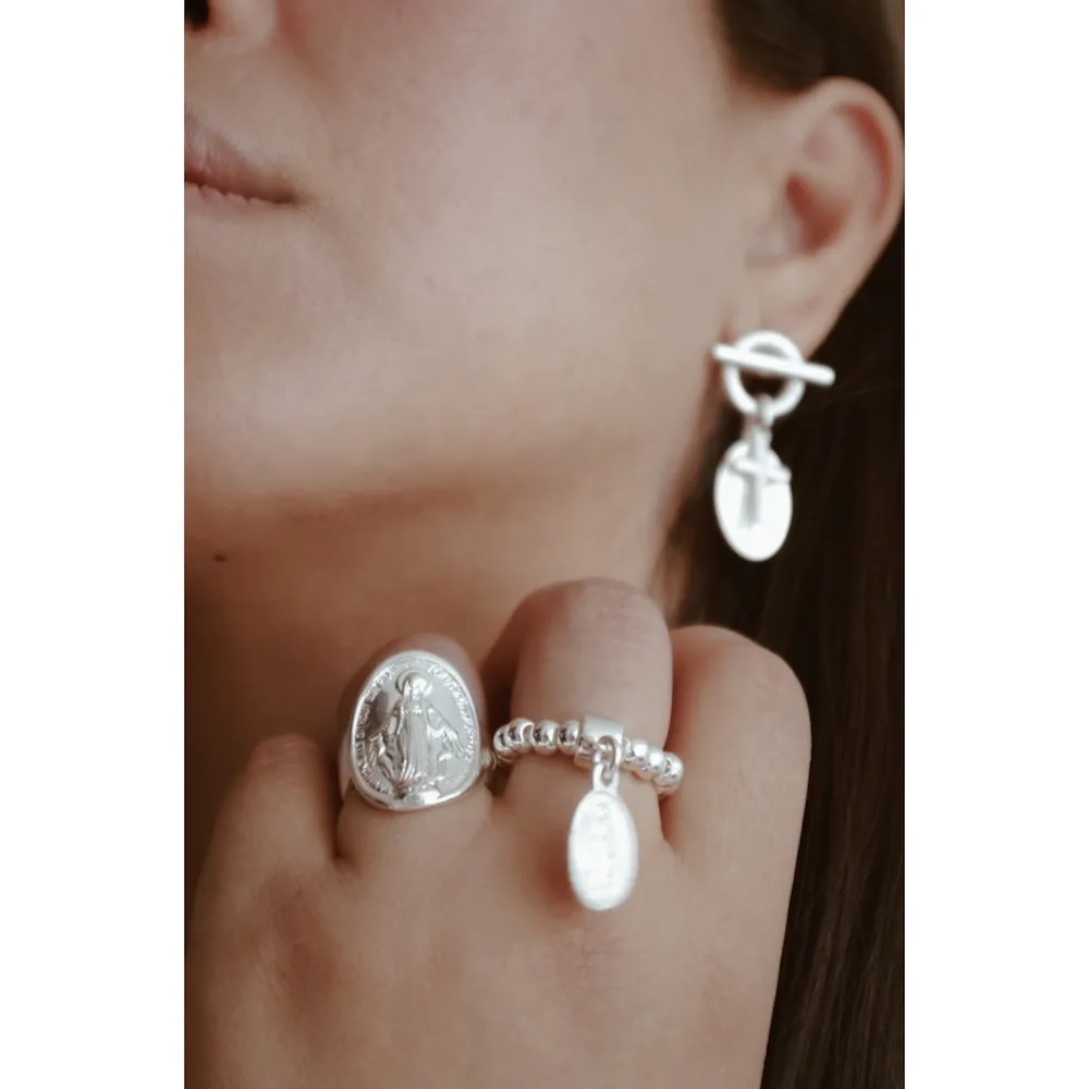 Secret de Cuir N°607 bague vierge plaqué argent