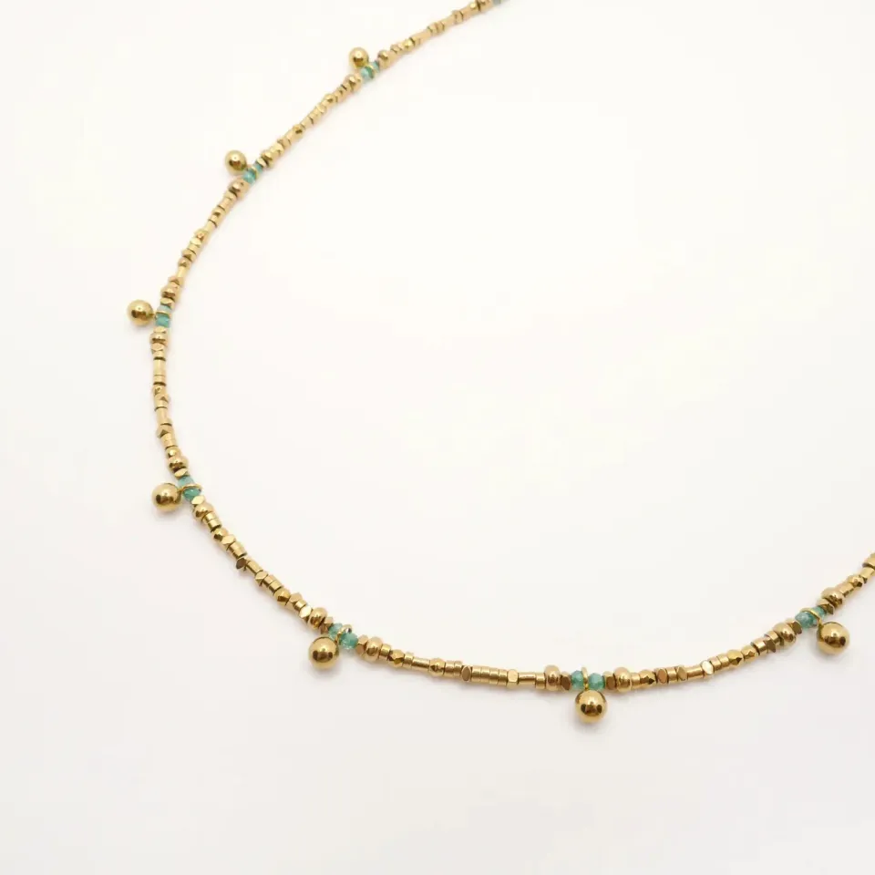 Cloralys Aliénor collier hématite turquoise 44 cm