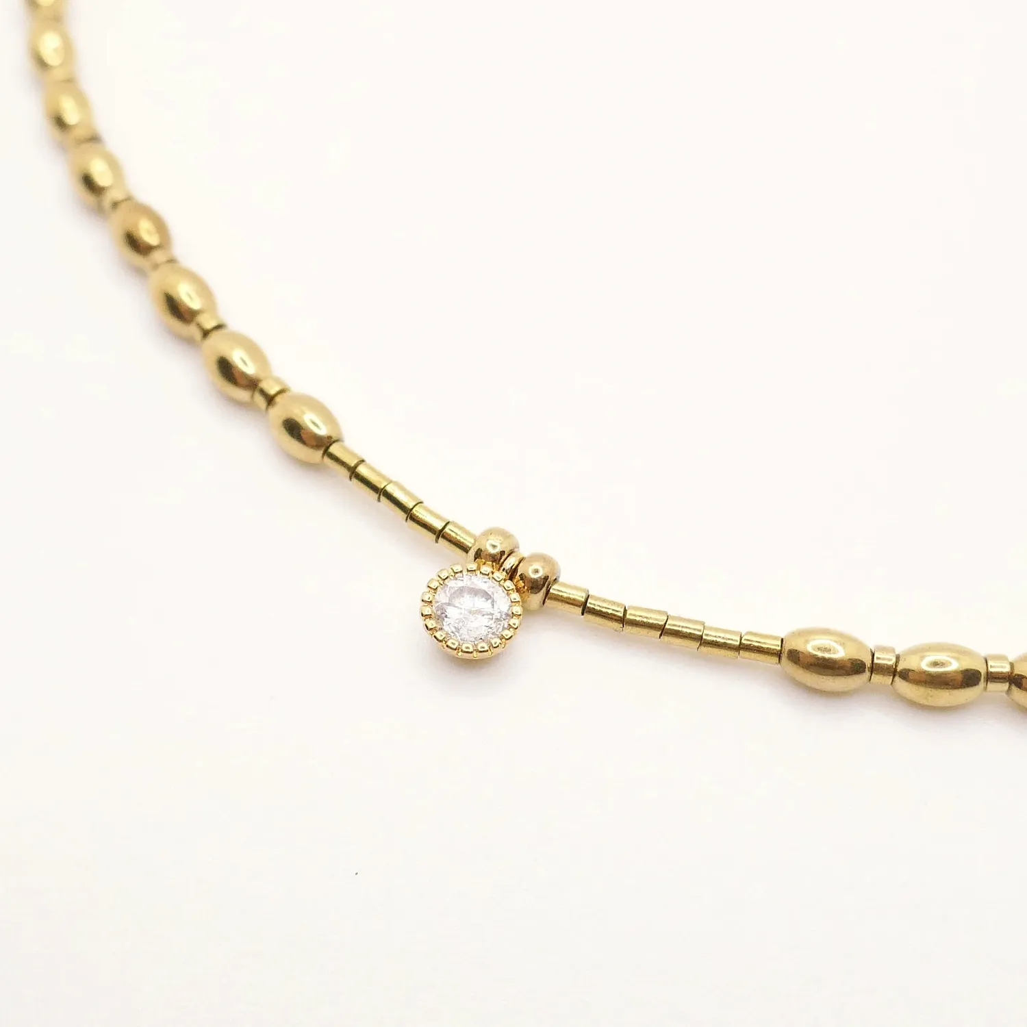 Cloralys Harper collier hématite gold zircon 36 cm