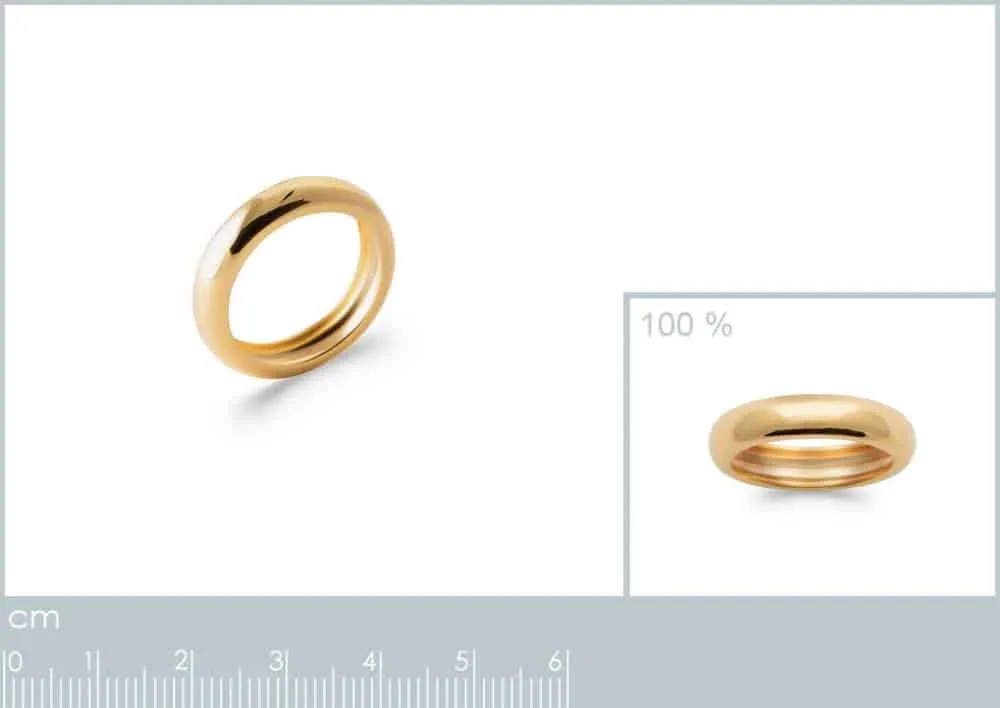 Oriana France bague anneau bombé plaqué or poli