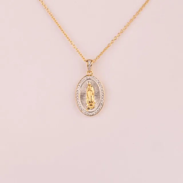 Ultima Edizione Madonnina collier pendentif zircons