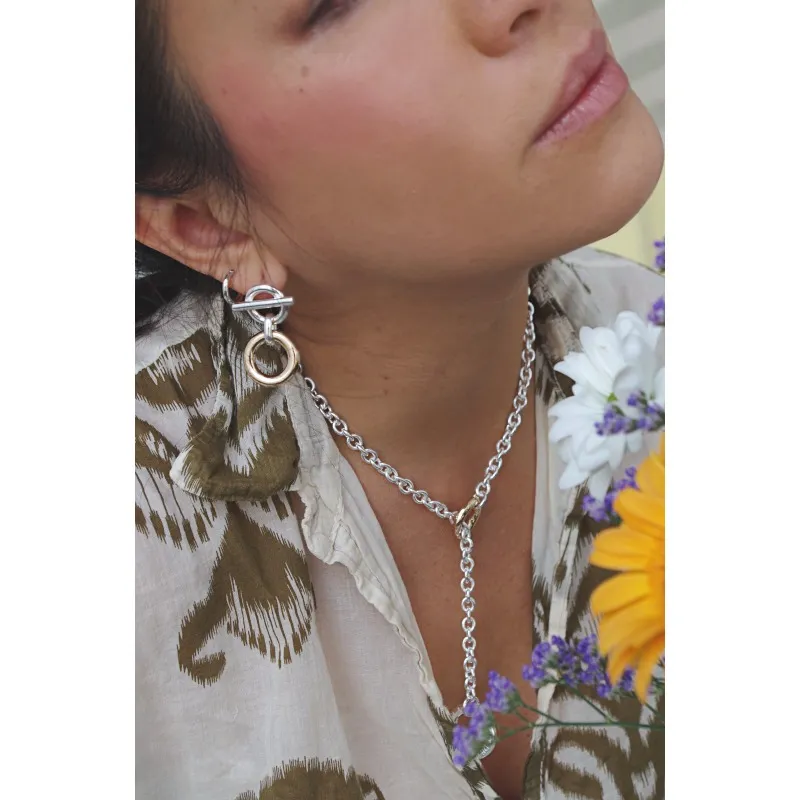 Secret de Cuir N°1607 boucles 69 bicolore argent