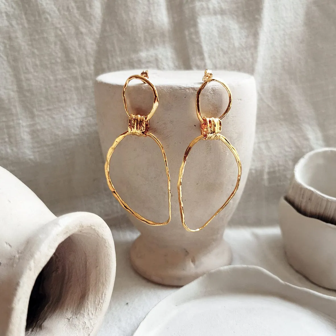 Elise Tsikis Mysore boucles or jaune 7 cm