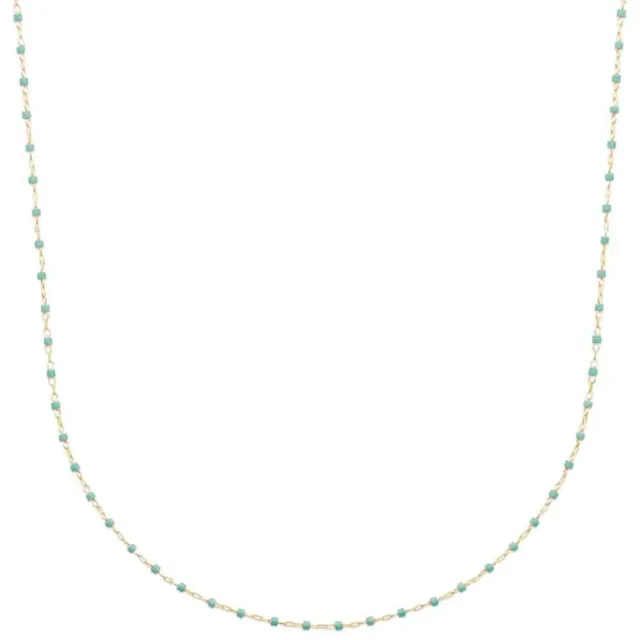 Oriana France collier perles miyuki turquoise plaqué or