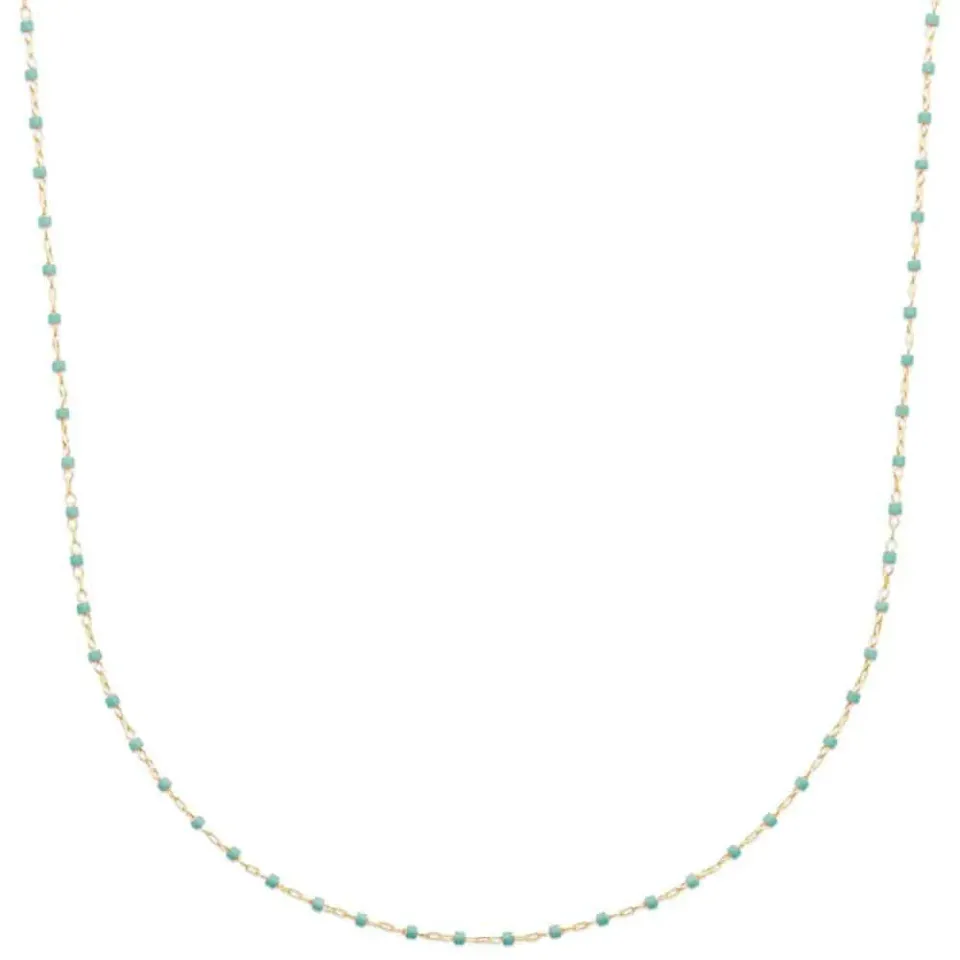 Oriana France collier perles miyuki turquoise plaqué or