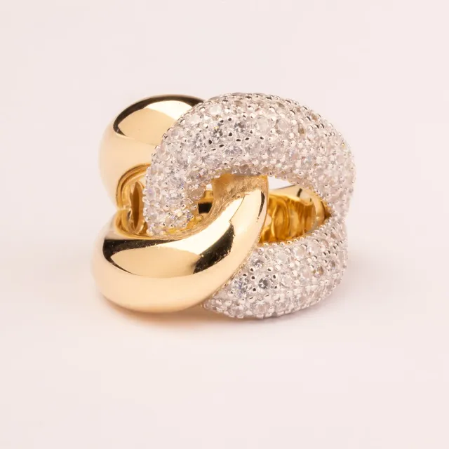 ULTIMA EDIZIONE Nodo bague nœud zircons éclat blanc