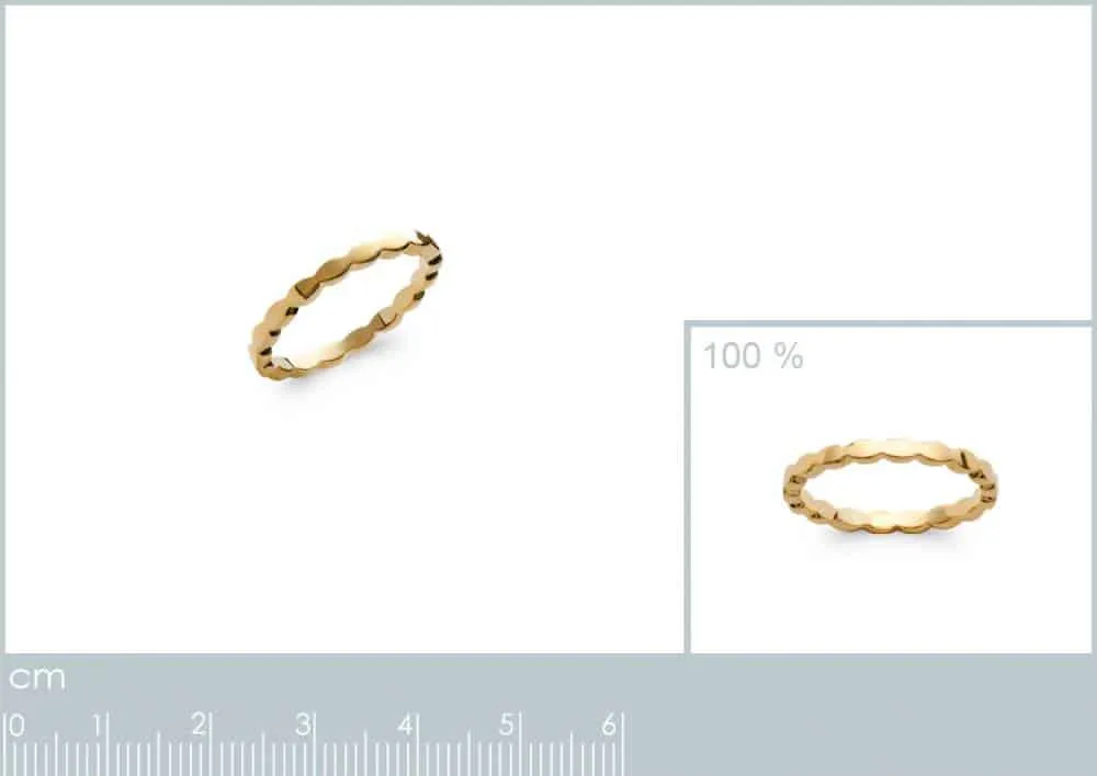 Oriana France Diana bague fine plaqué or ondulée