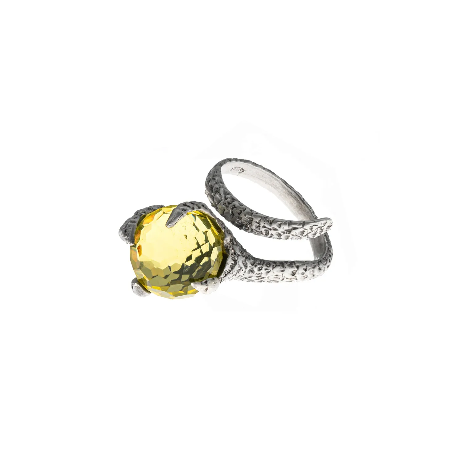 Lorella Tamberi Canal Artemis Talon bague quartz citron argent