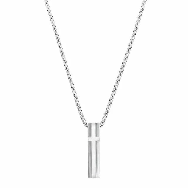s.Oliver 2031524 collier homme acier croix 50+5 cm