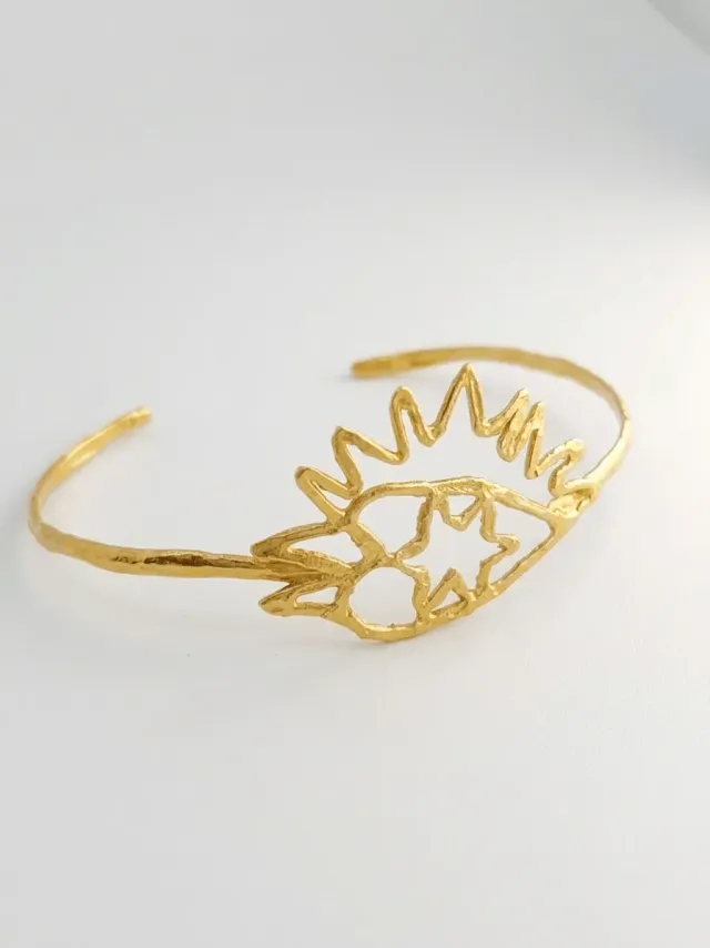 Elise Tsikis Anatio bracelet jonc doré ajustable étoile
