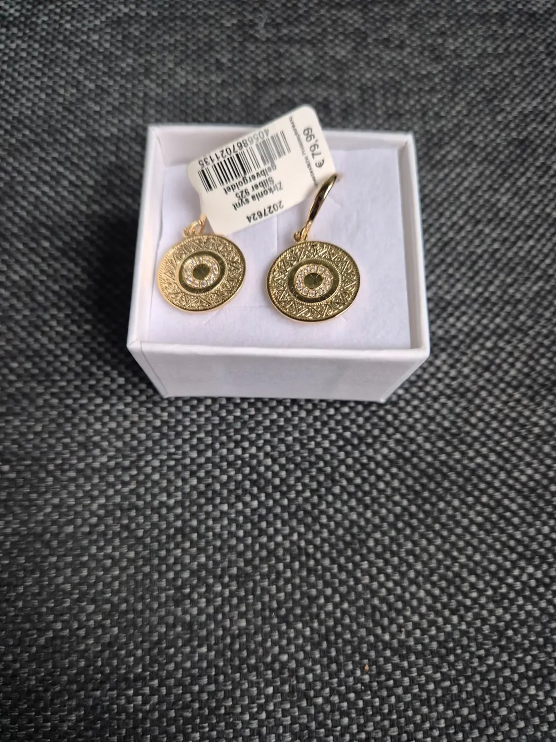 s.Oliver 2027624 boucles d'oreilles argent doré 3 cm