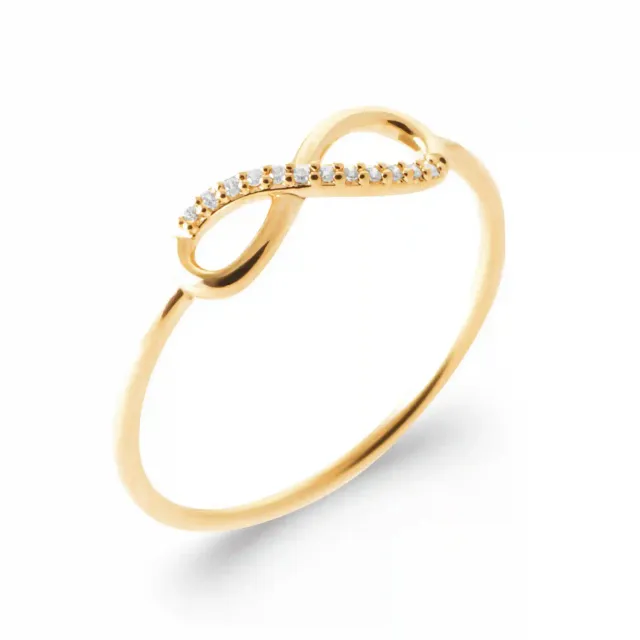 Oriana France infini bague plaqué or cristaux pavés