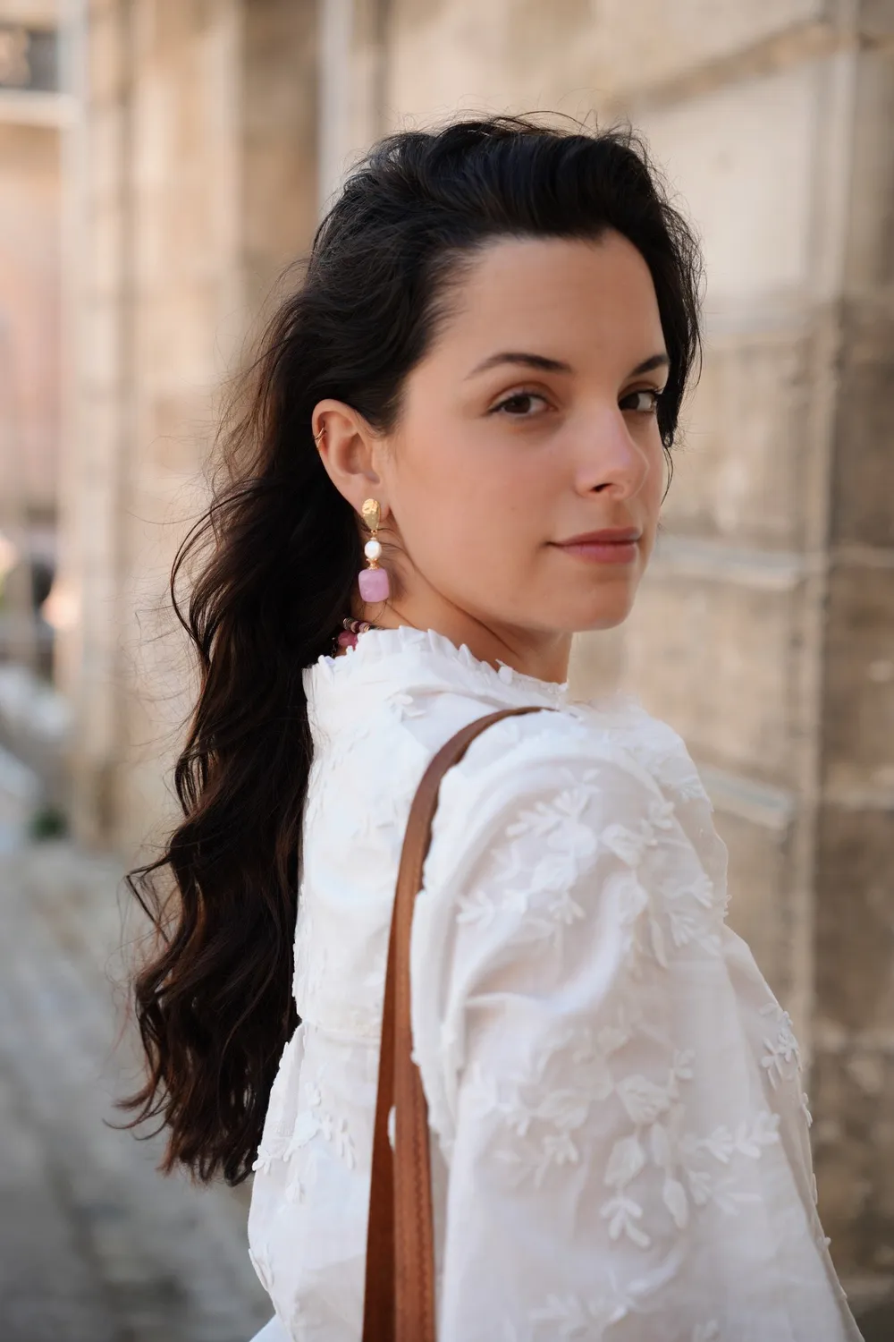 Cloralys Marilou boucles d'oreilles perles roses 5 cm