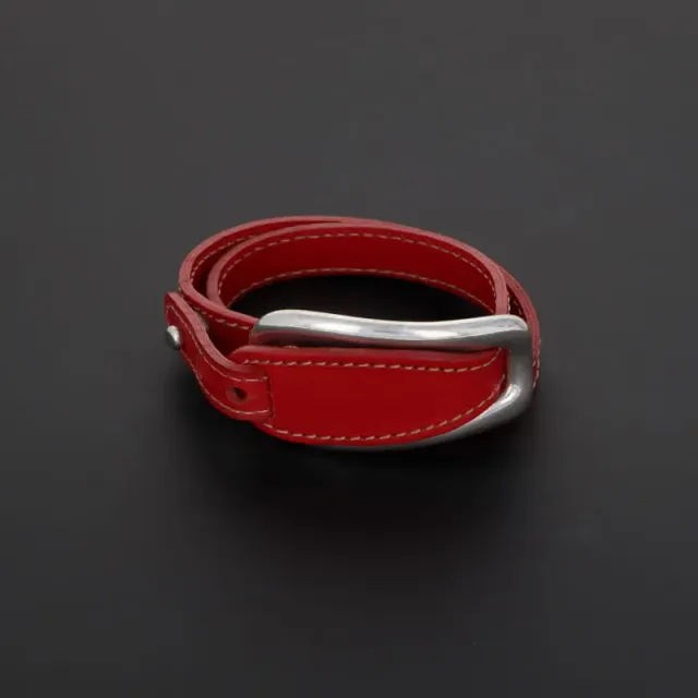 Secret de Cuir N°819 bracelet double tour cuir argenté