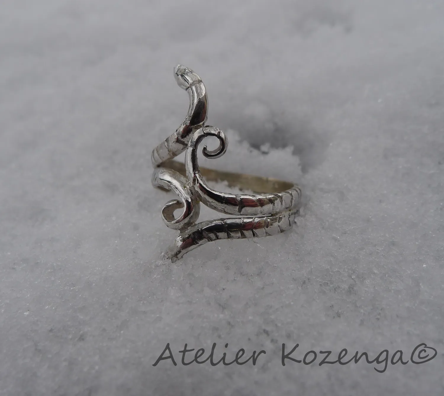 L'Atelier Kozenga Serpent bague argent massif 950