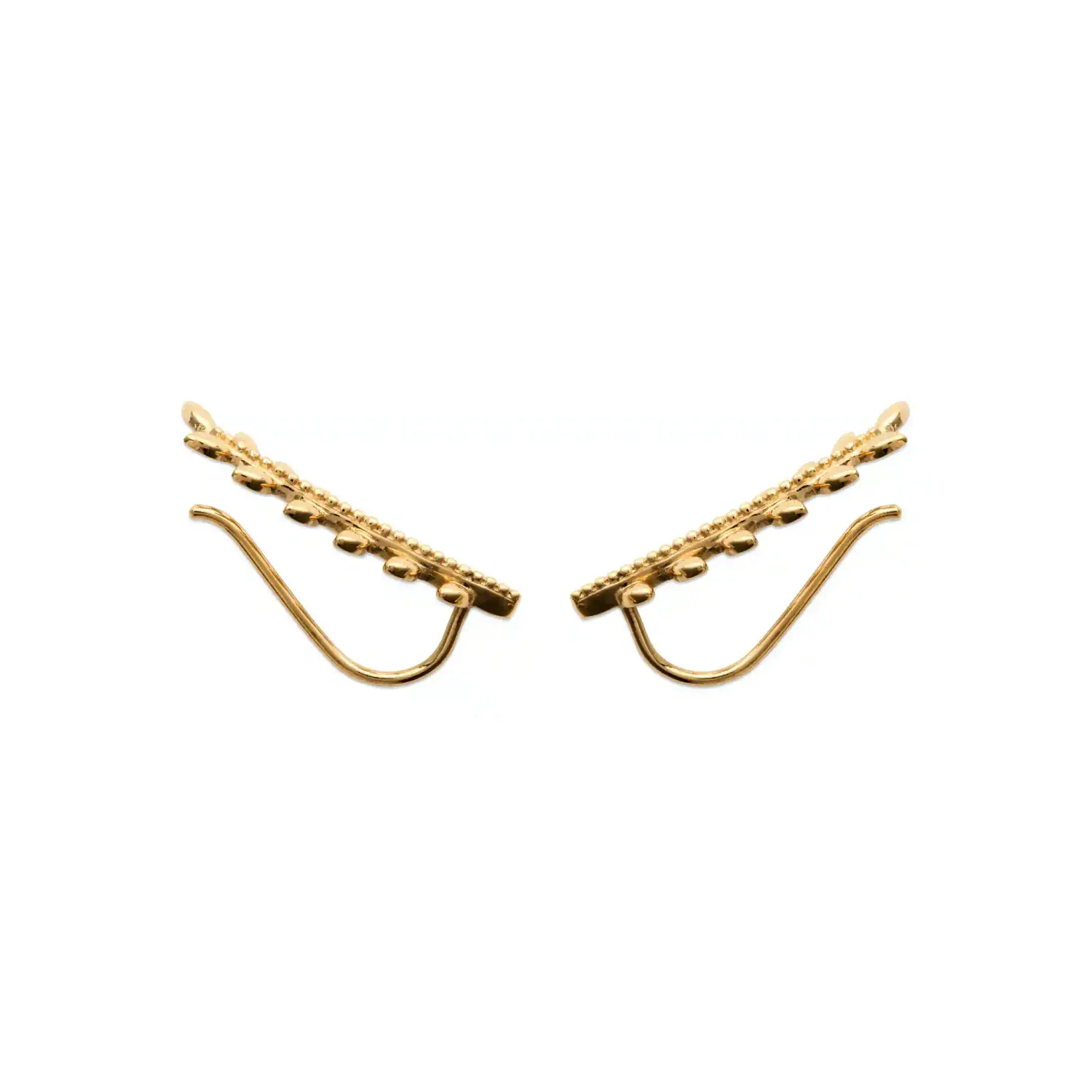Oriana France Laurier boucles d’oreilles grimpantes plaqué or