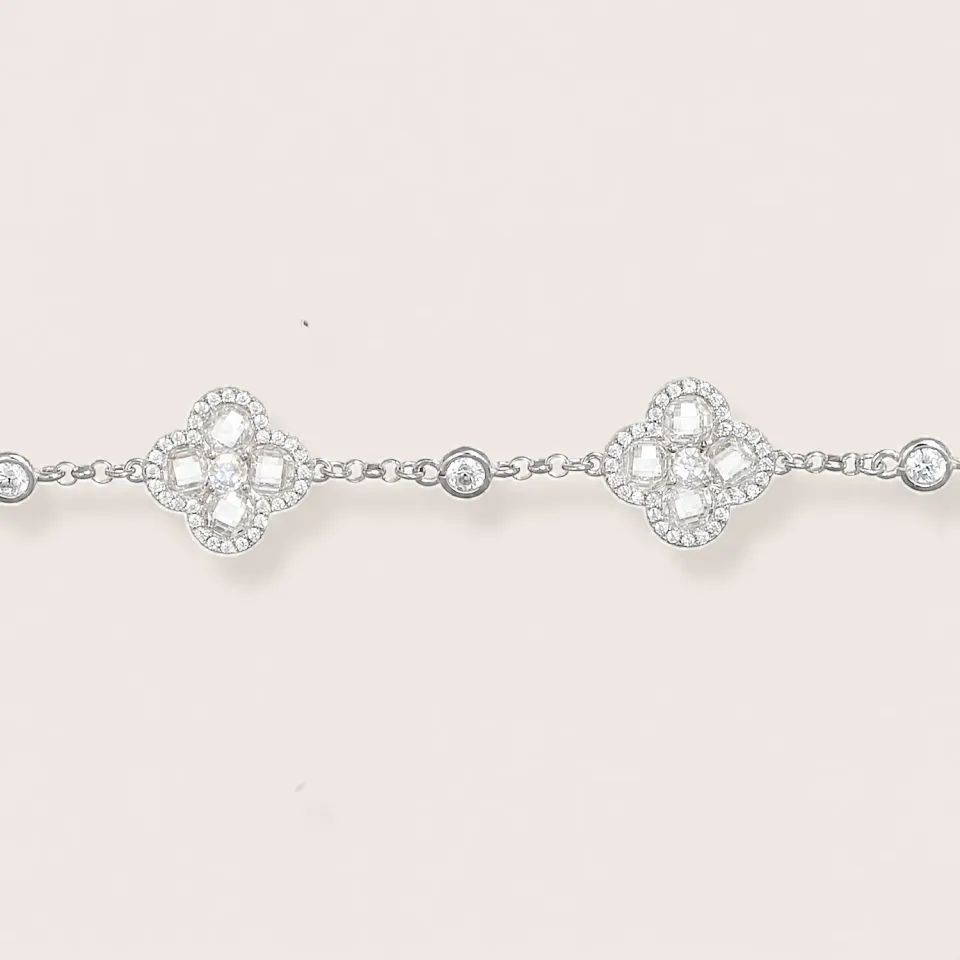 Ultima Edizione Fleurs bracelet zircons blancs