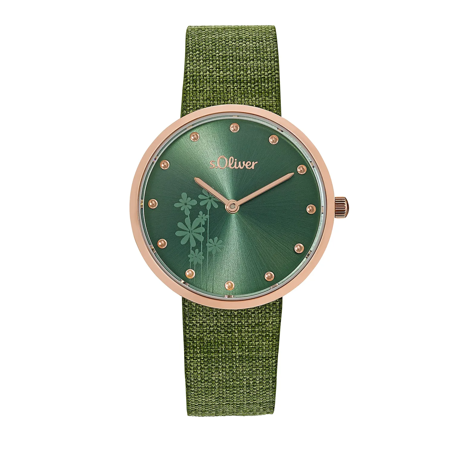 s.Oliver montre femme textile abricot quartz étanche