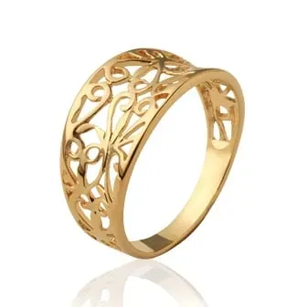 Oriana France bague celtique ajourée plaqué or arabesques