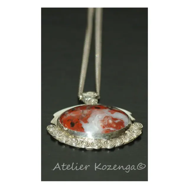 L'Atelier Kozenga Bhanvara pendentif argent jaspe 25x18mm