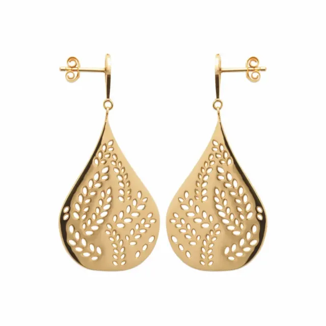 Oriana France boucles pendantes grande goutte plaqué or
