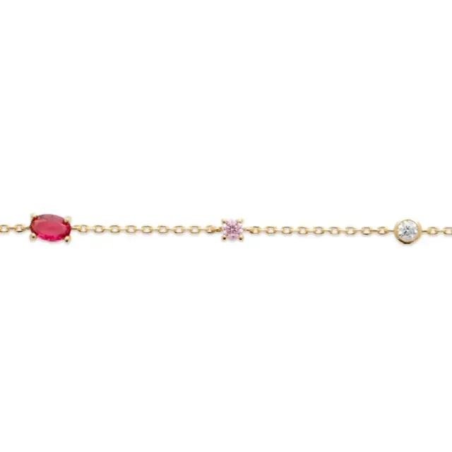 Oriana France bracelet plaqué or rubis étoile brillant