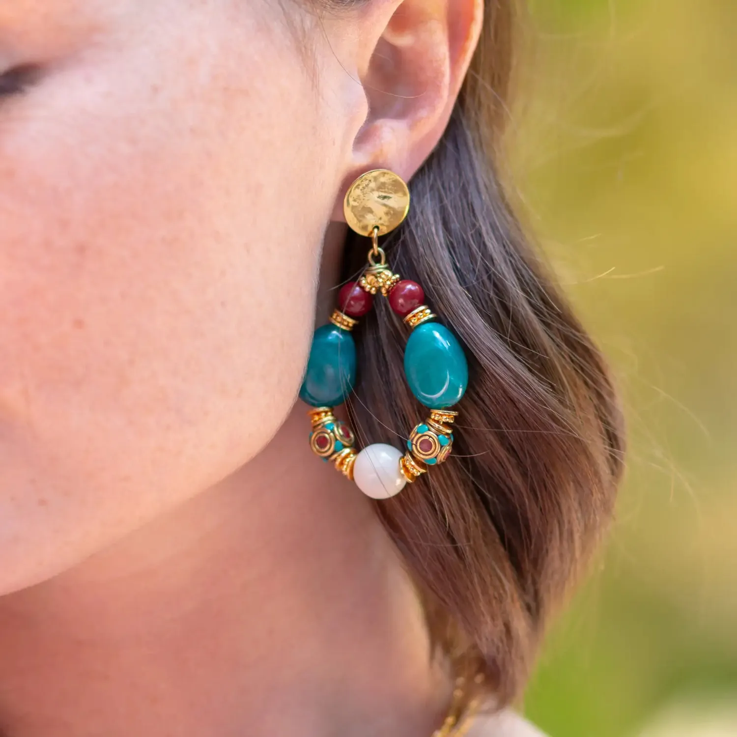Cloralys Esmée boucles d’oreilles bleues 6,5 cm