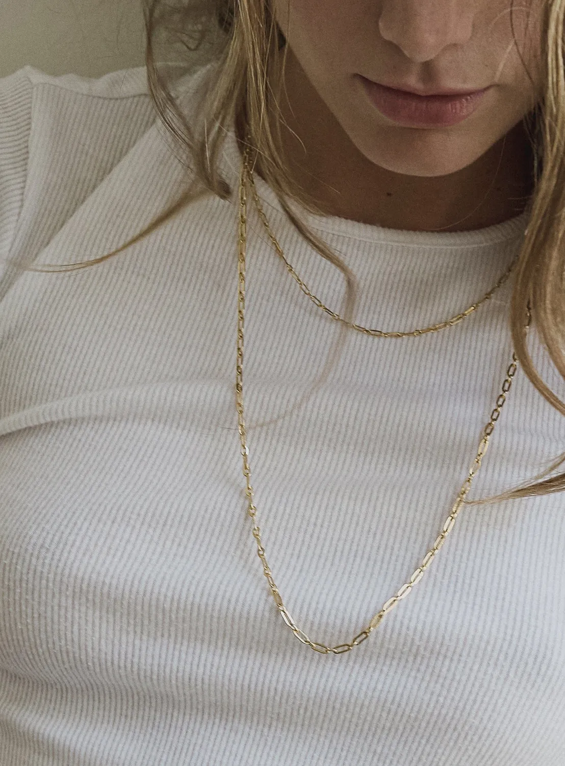 Elise Tsikis Eleusis large collier chaîne 45 cm doré