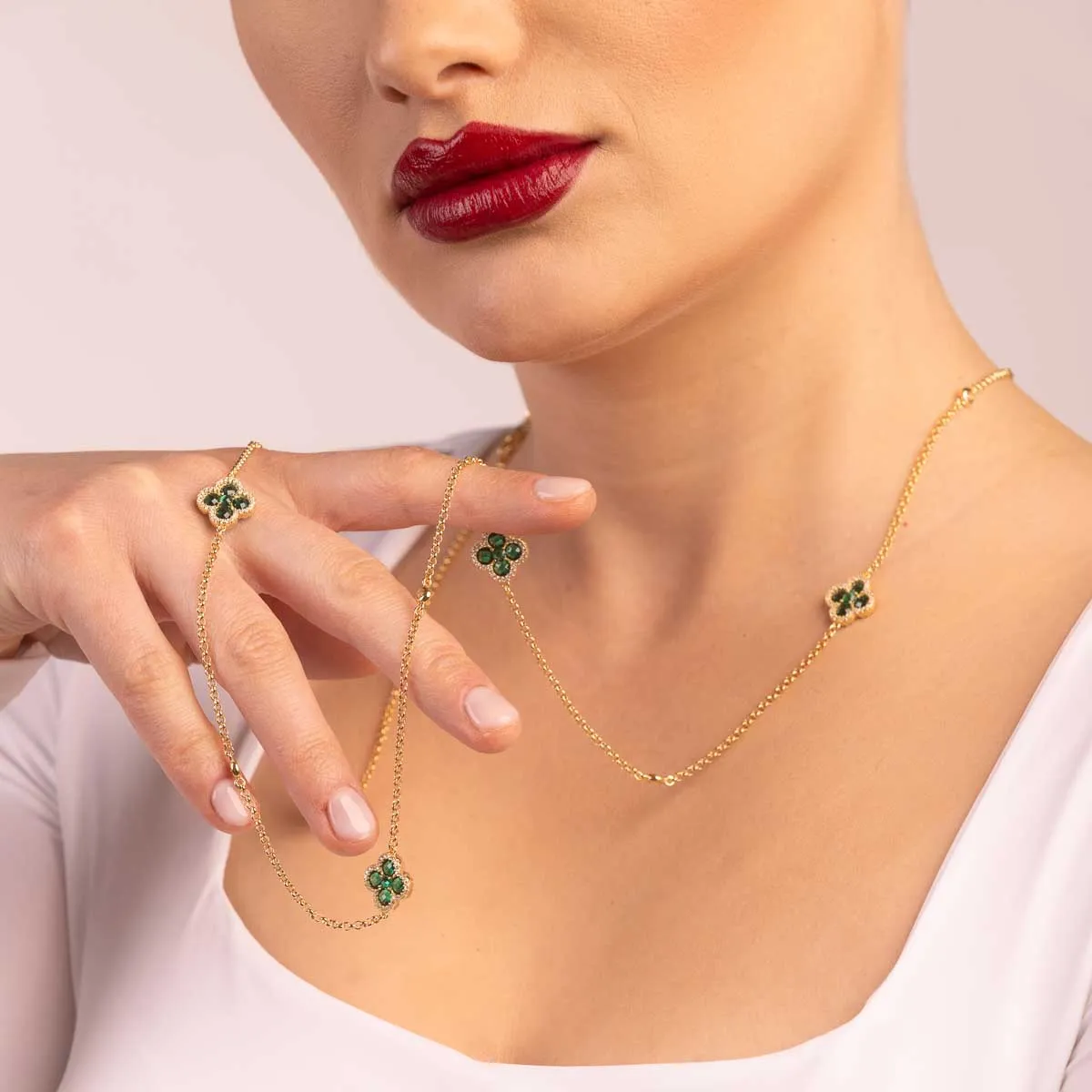 Ultima Edizione Flower collier long 90 cm fleur
