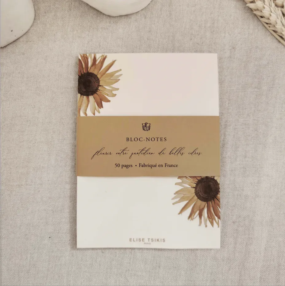 Elise Tsikis Angela bloc-note fleuri A6 50 feuilles